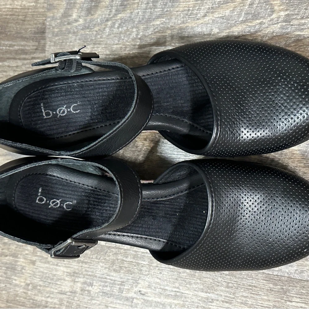 B.o.c. Born Concept Gia Women’s Black Heeled Leather Clog Size 10 - Picture 5 of 6